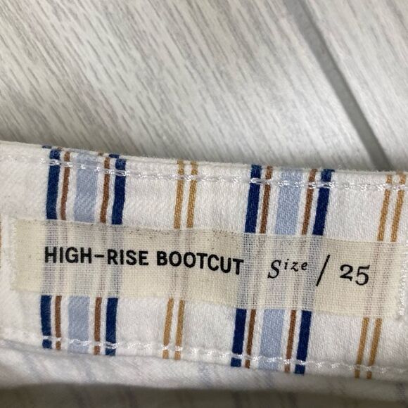 Pilcro & The Letterpress | Striped High Rise Cropped Boot Cut Jeans Size 25 - Picture 9 of 10